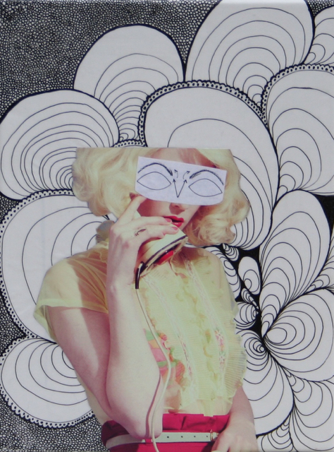 No End, Collage and Ink on Canvas, 8